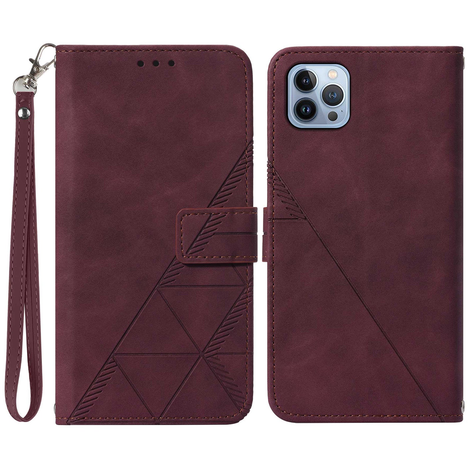 YB Imprinting Series-1 for iPhone 15 Pro Wallet Stand Leather Phone Cover Imprinted Phone Case with Hand Strap YB Imprinting Series-1 for iPhone 15 Pro Wallet Stand Leather Phone Cover Imprinted Phone Case with Hand Strap